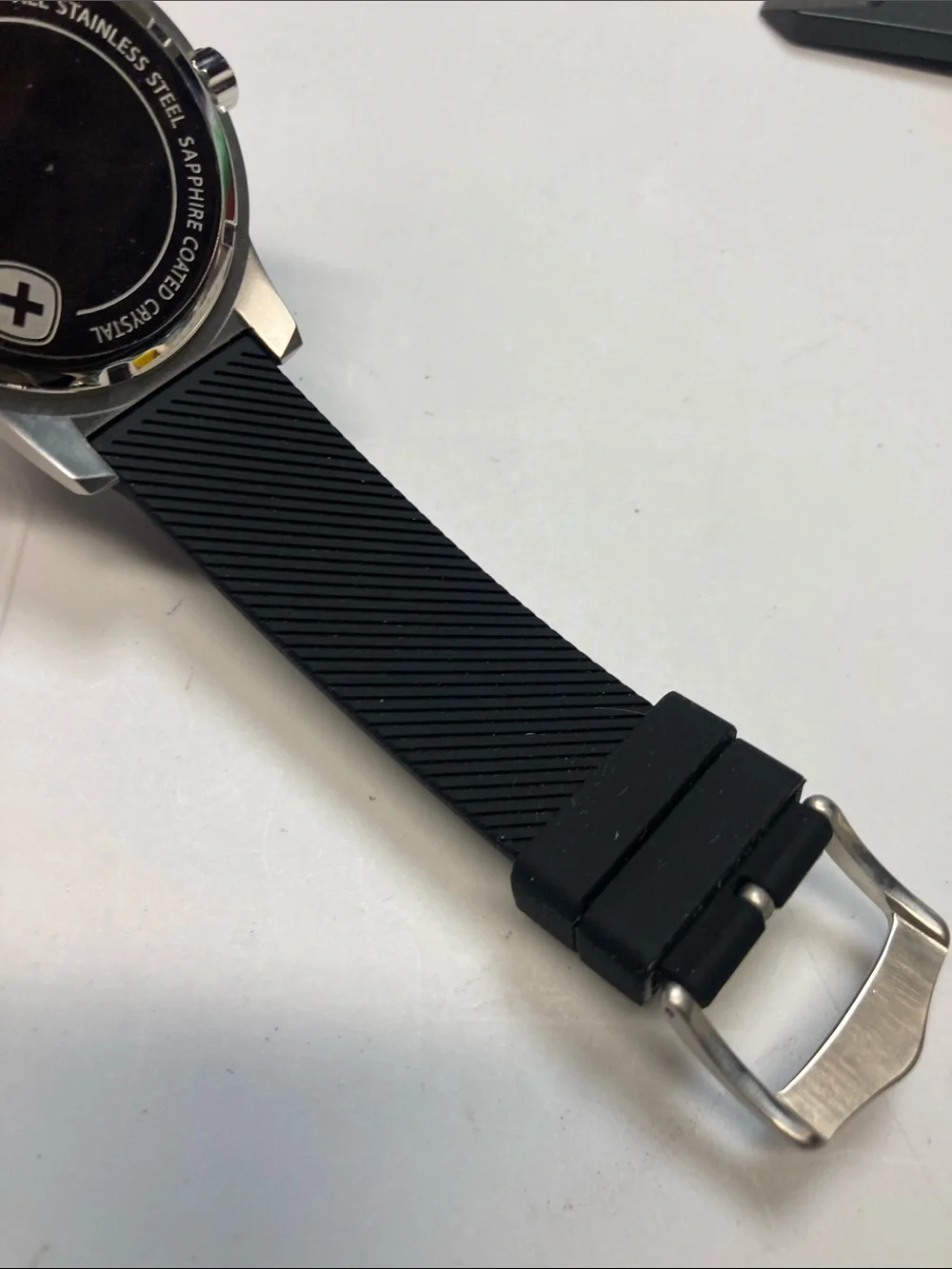 Swiss Military Field Classic, blue Dial, black Silicone Strap, new battery